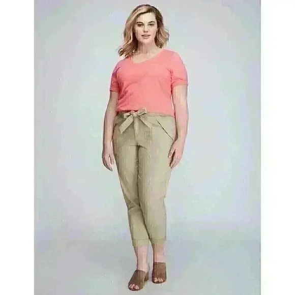 NEW NWT Lane Bryant Women's Tan Canvas Cargo Capri Pants Size 22 $70 - Picture 2 of 10